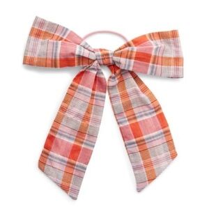 Madewell oversize bow hair tie in June Hero Plaid NWT